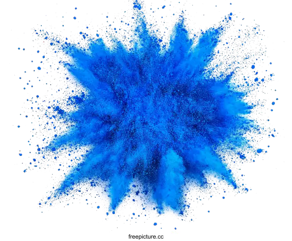 [Transparent Background PNG]Vibrant Blue Powder Explosion Abstract