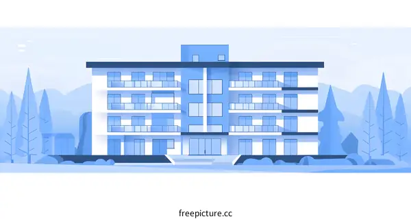 Modern Apartment Building Illustration