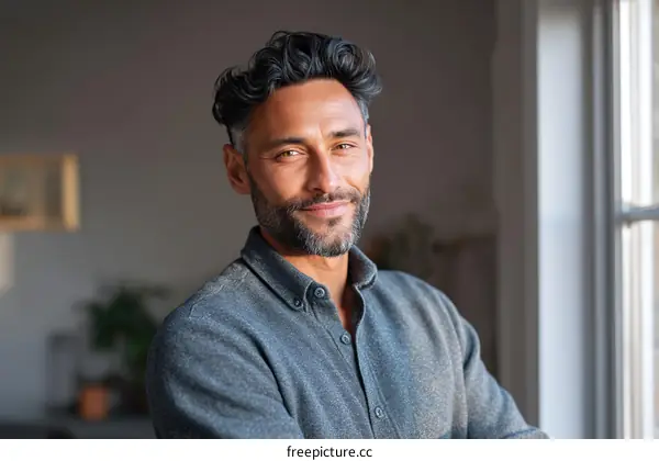Portrait of a Smiling Man with a Warm Expression