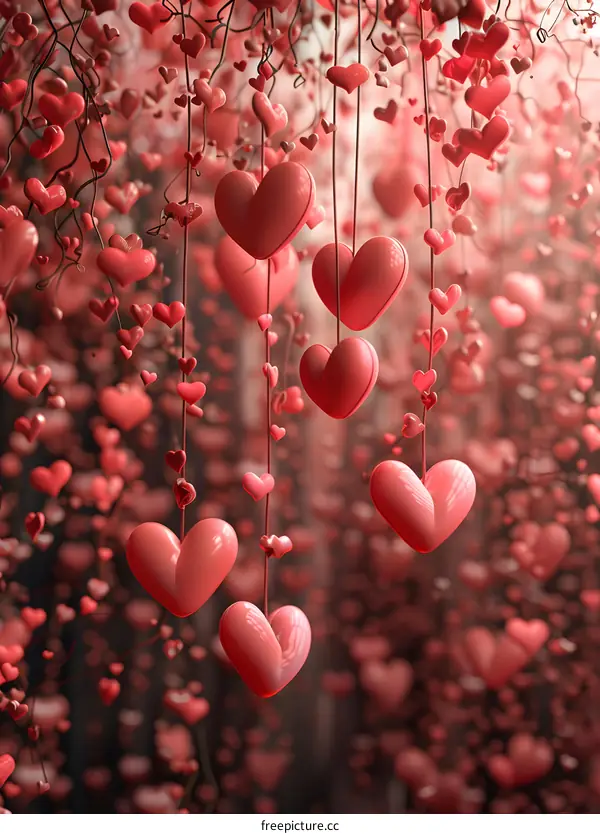 Pink heart-shaped ornaments