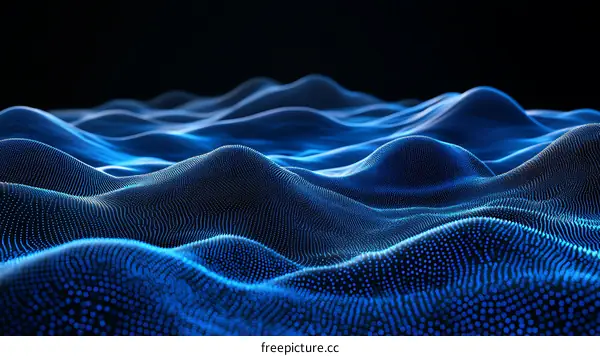 Abstract Blue Wave Digital Landscape