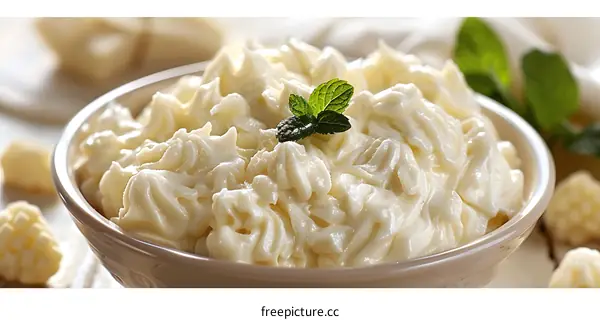 Whipped cream in bowl