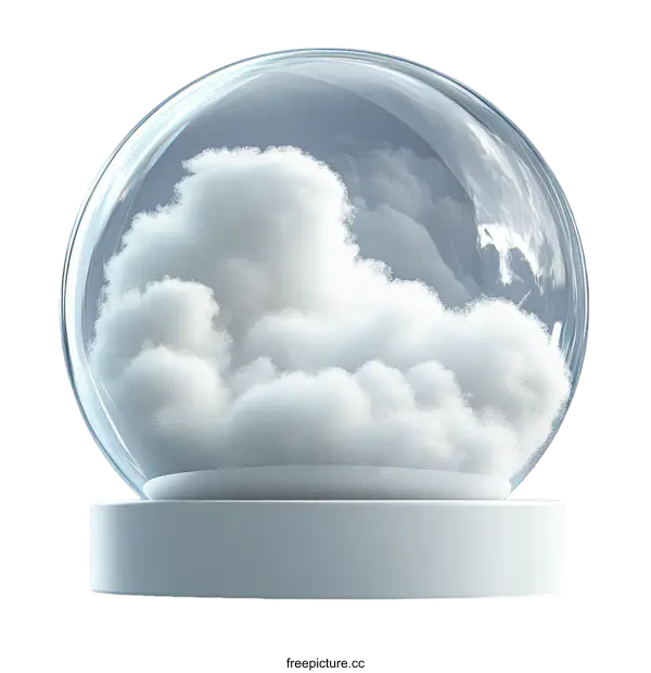 [Transparent Background PNG]Illustrative Snow Globe with Clouds