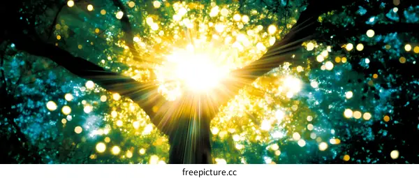 Sunlight Shining Through Tree Branches