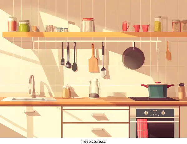 Modern Kitchen Interior Design with Sunlight