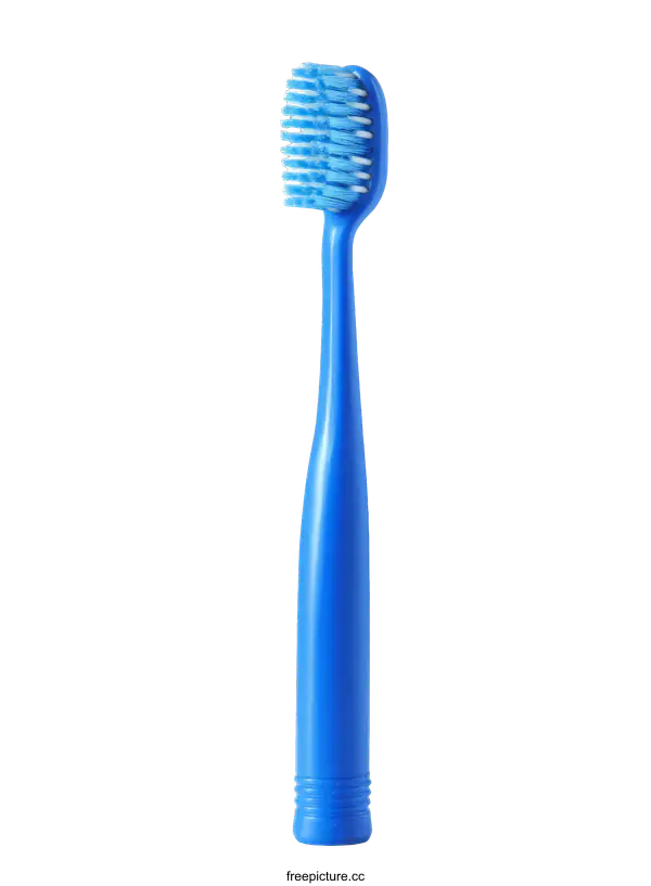 [Transparent Background PNG]A Blue Plastic Toothbrush Isolated on White Background
