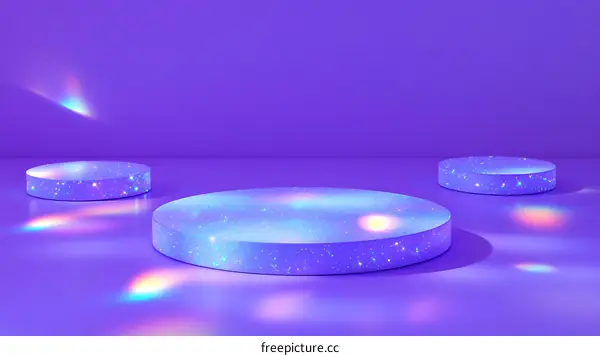 Purple Light Display Poducts Pedestal