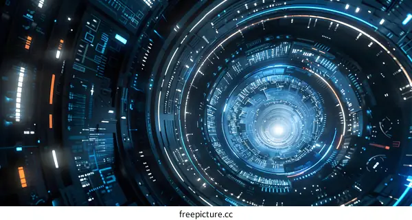 Futuristic Technology Tunnel Background