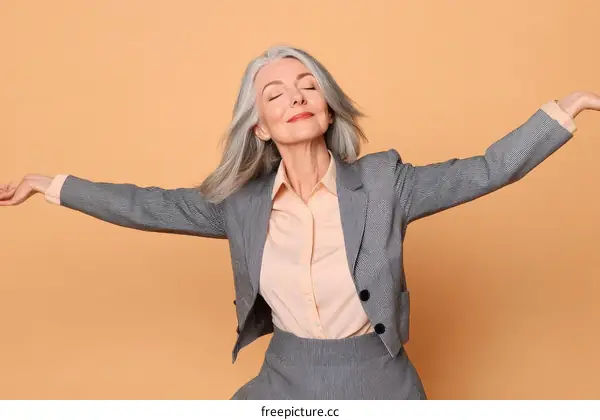 Mature Woman in Business Attire Posing