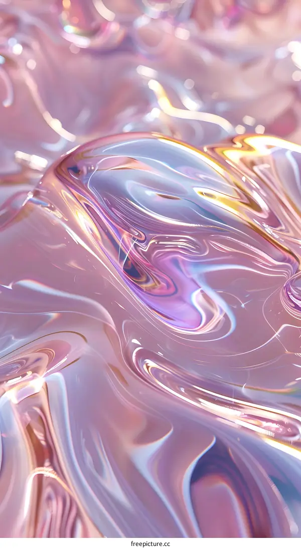 Abstract Background With Glossy Pink And Purple Swirls