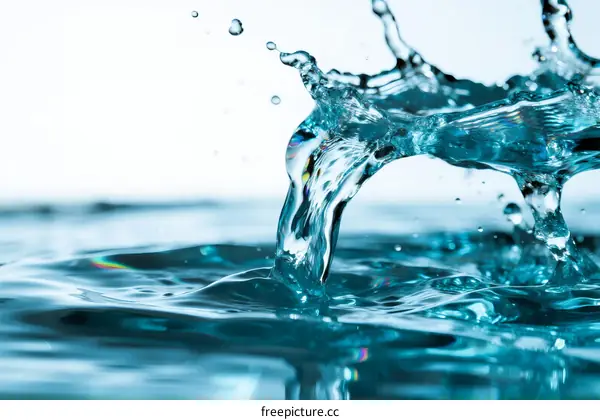 Captivating Splash of Clear Blue Water in Motion