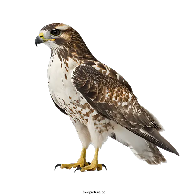 [Transparent Background PNG]Close Up Of A Red Tailed Hawk On White Background