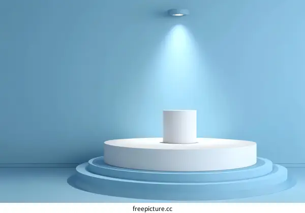 Modern Minimalist Light Blue Product Display Stage