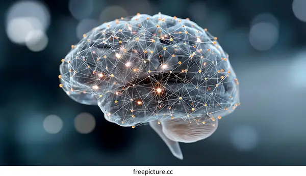 3D Human Brain Network Illustration