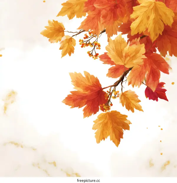 Autumn Leaves Watercolor Illustration