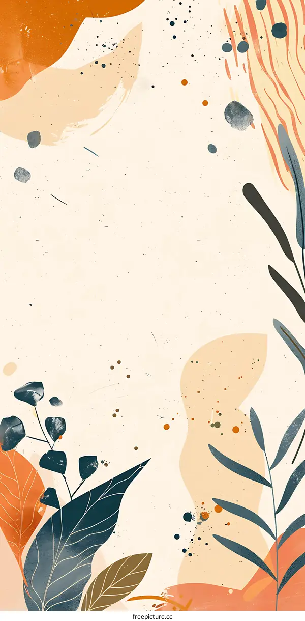 Abstract Background with Minimalist Leaves