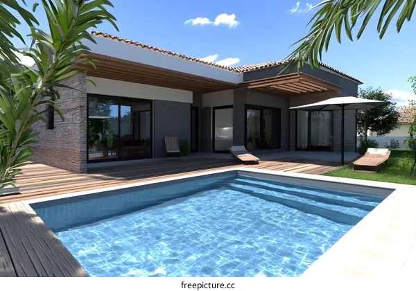 Modern Villa with Swimming Pool and Patio