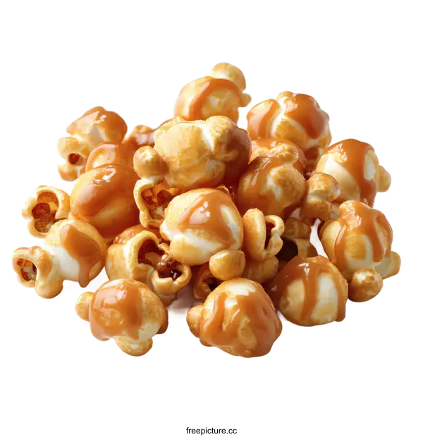 [Transparent Background PNG]Caramel Popcorn Close-up