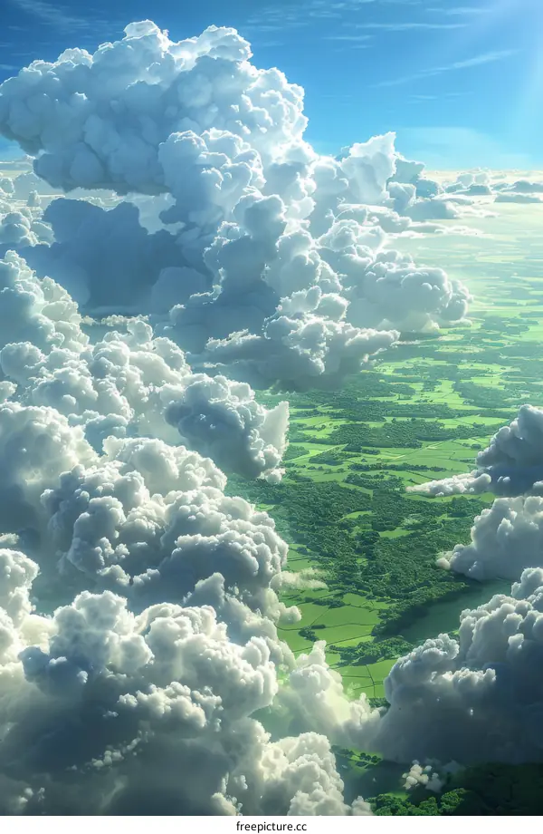 Dramatic Cloudscape Over Lush Green Landscape
