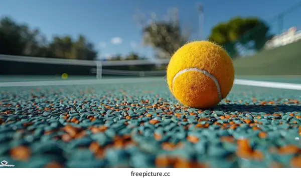 Tennis Court with a Ball Outdoor Sports