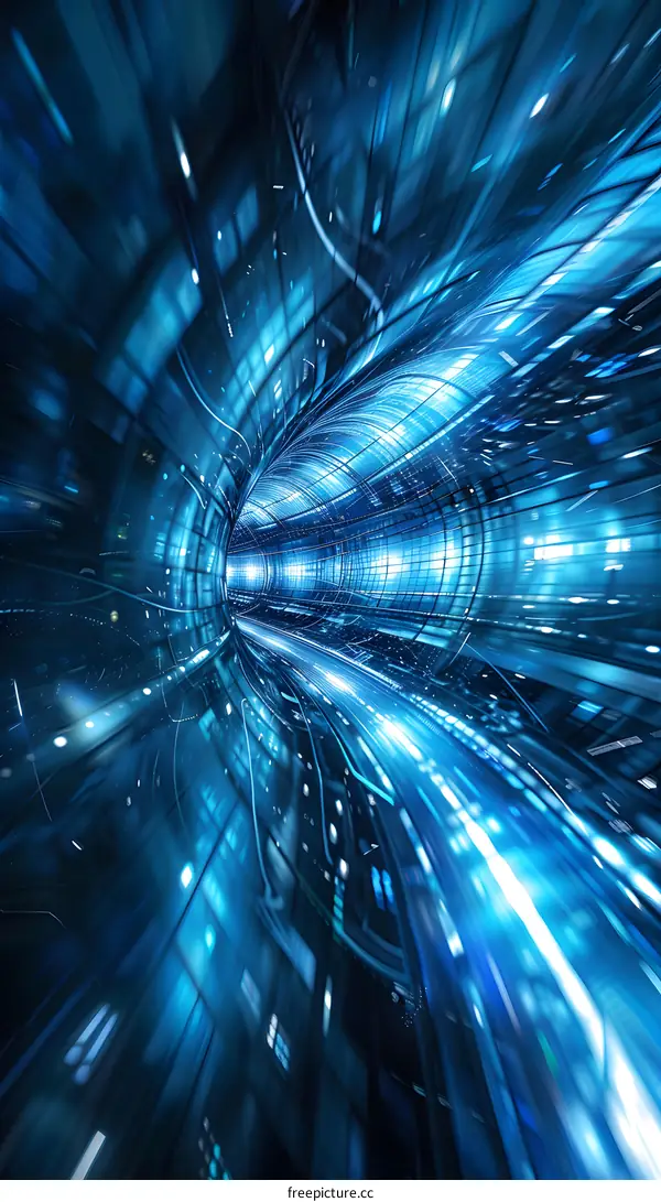 Abstract Digital Tunnel of Light