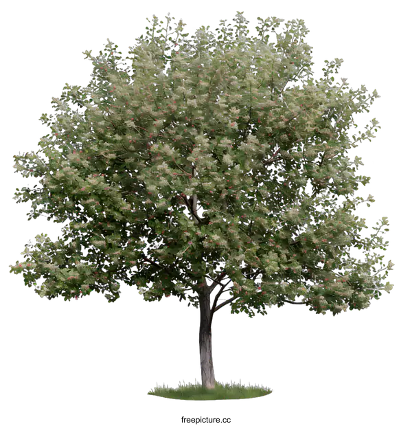 [Transparent Background PNG]Isolated Tree With Green Leaves And White Flowers