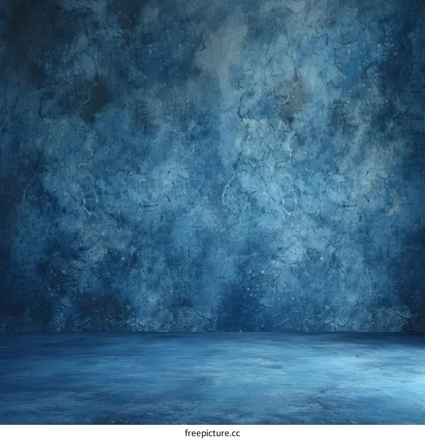 Blue grunge empty room