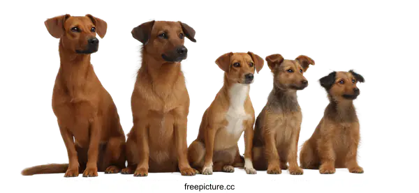 [Transparent Background PNG]Group of Dogs Sitting in a Row