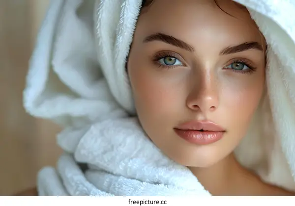 Woman with Towel on Head