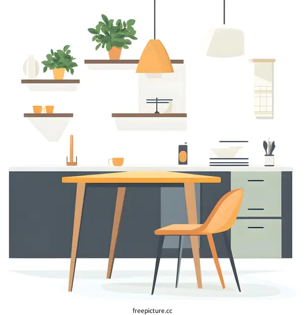 Modern Kitchen Interior Design Illustration