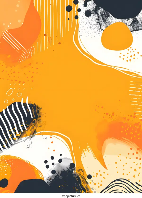 Abstract Yellow And Black Colors Digital Art Background