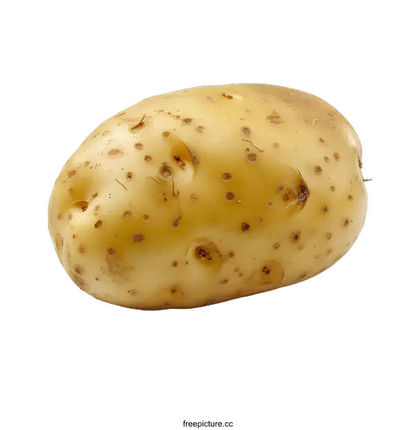 [Transparent Background PNG]Single Yellow Potato on White Background