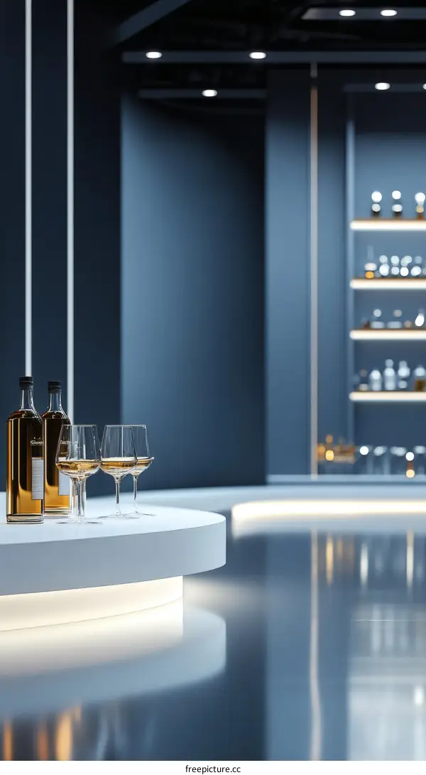 Modern Wine Bar Interior Design Illustration