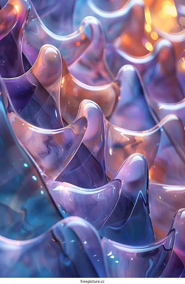 abstract 3d rendering of a surface with multiple curved shapes