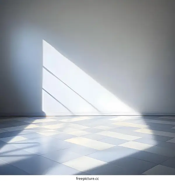 Sunlight Beam through Window in Empty Room