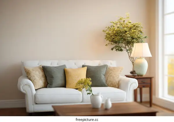 Cozy Living Room Interior Design with Elegant Sofa