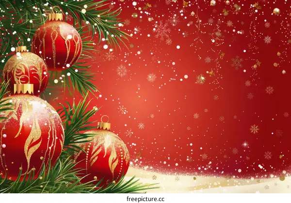 Red and Gold Christmas Decorations: Festive Ornaments and Lights