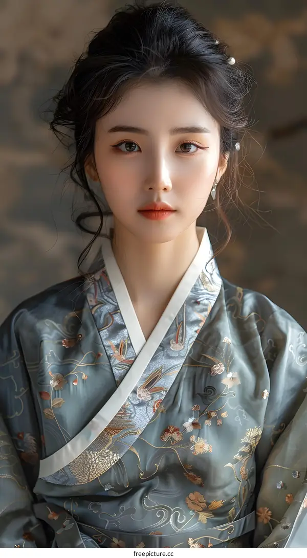 Portrait of a young woman in traditional Chinese clothing