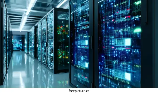 Modern Data Center with Server Racks