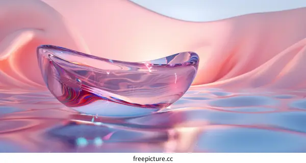 Abstract Glass Vessel on a Fabric Background