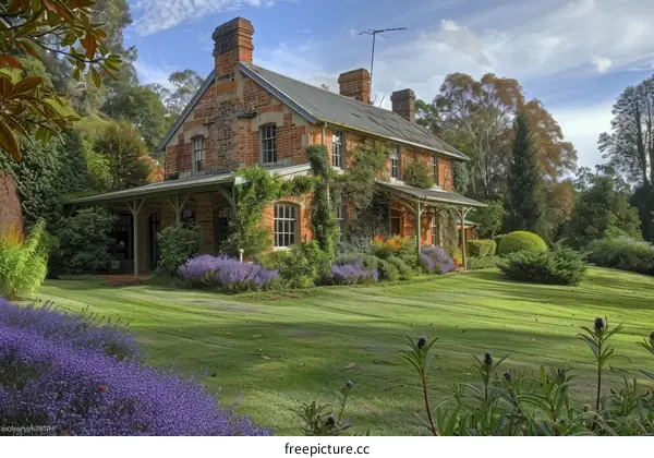 Charming Brick Cottage with Lush Garden and Sky