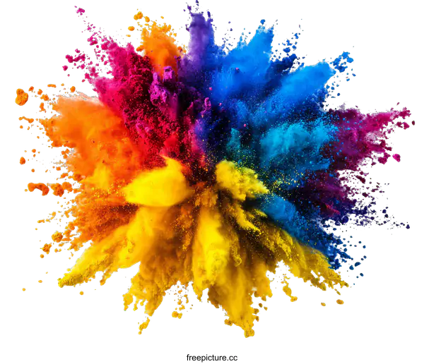 [Transparent Background PNG]Colorful Powder Explosion Abstract Art