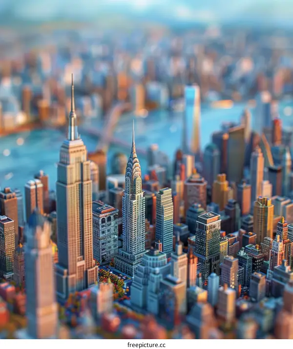 A Miniature Model of New York City Skyline