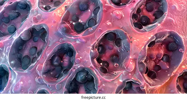 Abstract  Colorful  Biological  Cells  Microscopic