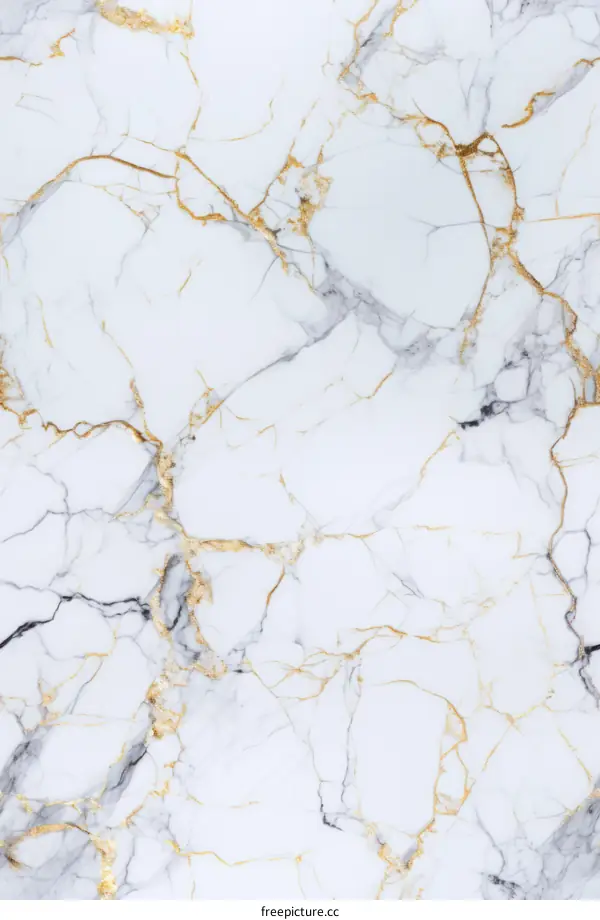 Elegant White Marble Texture with Golden Veins