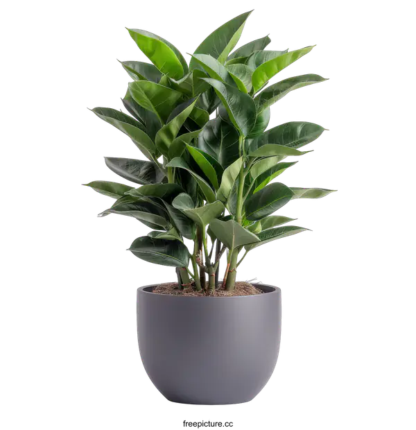 [Transparent Background PNG]Green plant in a pot on a black background