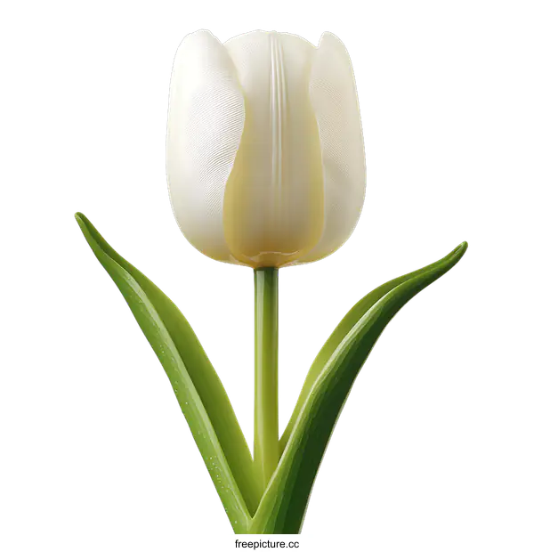 [Transparent Background PNG]Elegant White Tulip Blossom
