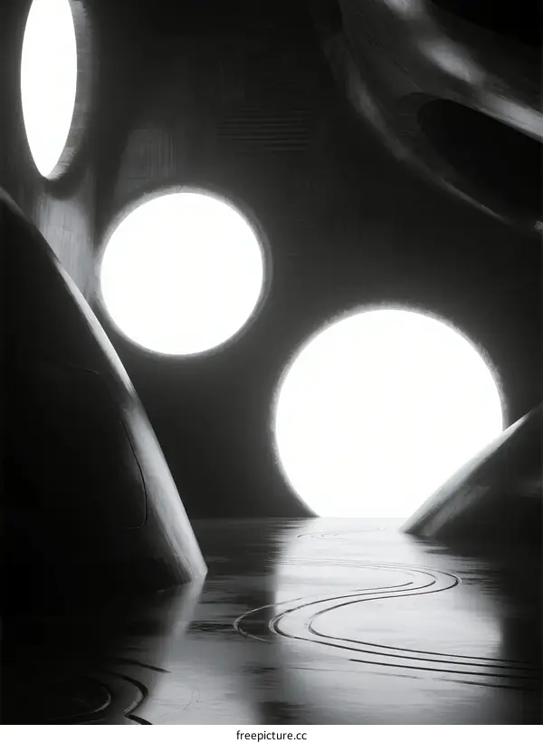 Exploring Curved Architectural Spaces with Circular Light Openings