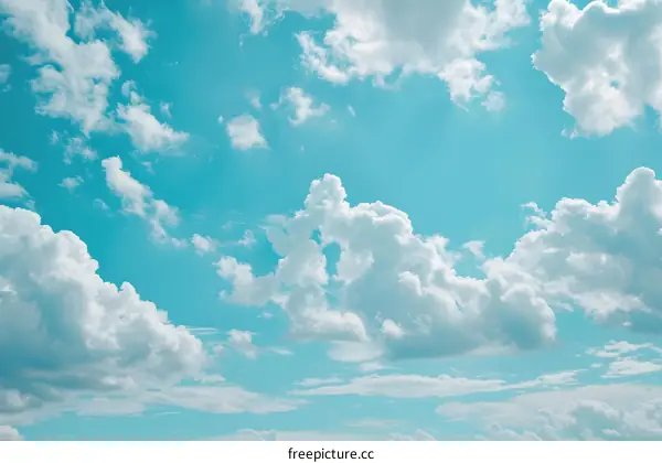 Blue Sky with White Clouds Background Image