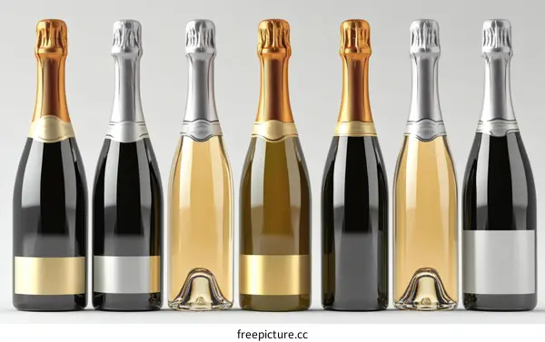 Champagne Bottles Variety of Colors